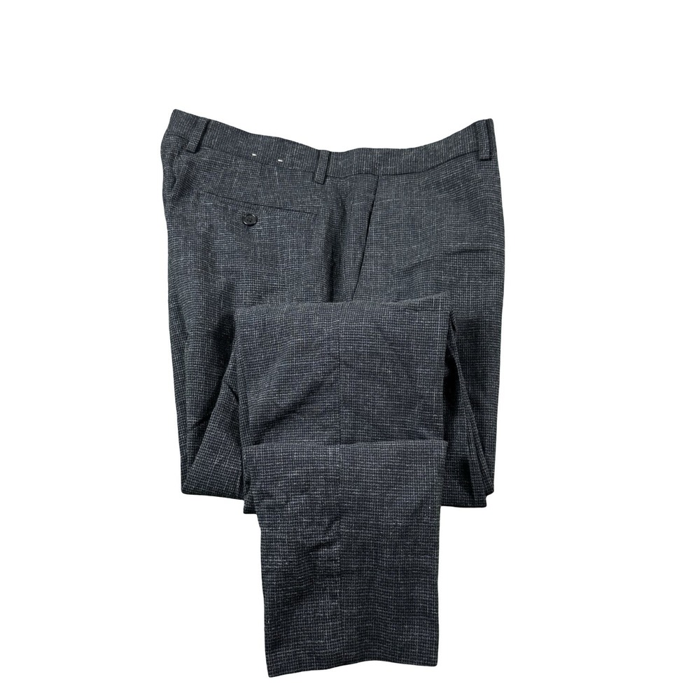Banana Republic Tessuti Di Sondrio Gray Cotton Mens Flat Front Trouser Sz 34x30